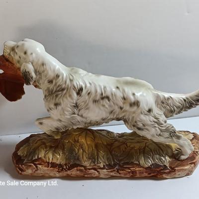 MAN CAVE Vintage Norcrest English setter with pheasant - cedar box from Glen Echo and a new pocketknife