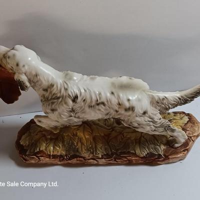 MAN CAVE Vintage Norcrest English setter with pheasant - cedar box from Glen Echo and a new pocketknife