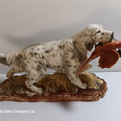 MAN CAVE Vintage Norcrest English setter with pheasant - cedar box from Glen Echo and a new pocketknife