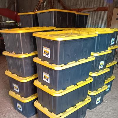 27-gallon Tough Box Construction grade storage containers