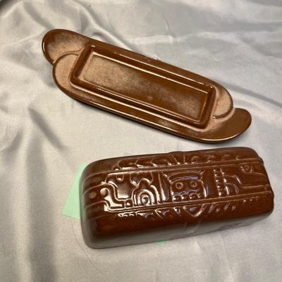 Frankoma Aztec Butter Dish