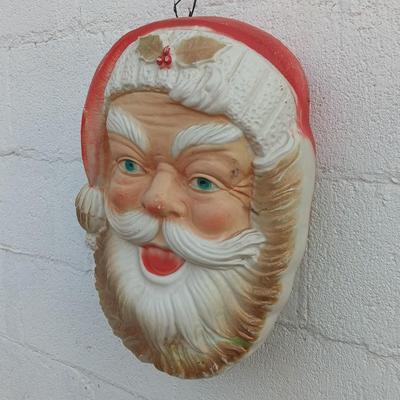 Vintage Blow Mold Santa face