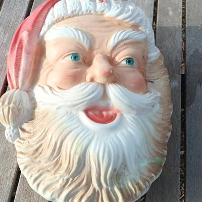 Vintage Blow Mold Santa face