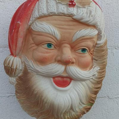 Vintage Blow Mold Santa face