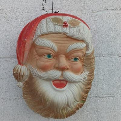 Vintage Blow Mold Santa face