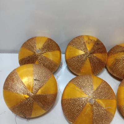 Vintage Gold string satin ornaments