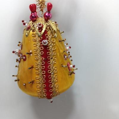 Vintage Gold string satin ornaments
