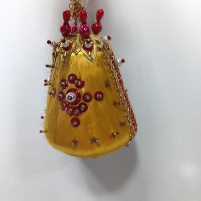 Vintage Gold string satin ornaments