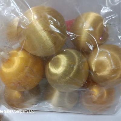 Vintage Gold string satin ornaments