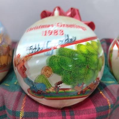Four 1980's Christmas collectible ornaments - Baby's First