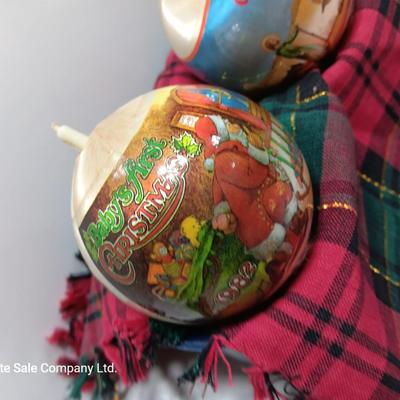 Four 1980's Christmas collectible ornaments - Baby's First