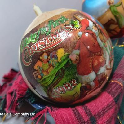 Four 1980's Christmas collectible ornaments - Baby's First