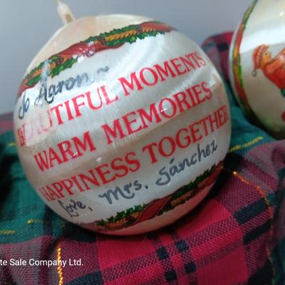 Four 1980's Christmas collectible ornaments - Baby's First