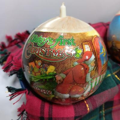 Four 1980's Christmas collectible ornaments - Baby's First