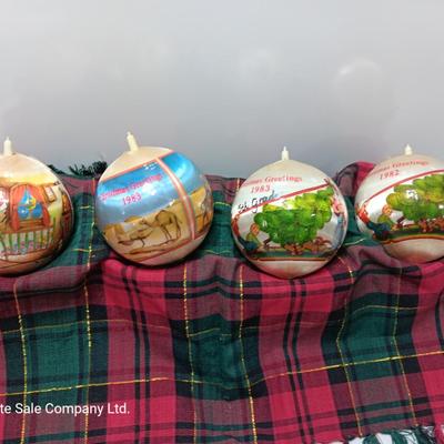 Four 1980's Christmas collectible ornaments - Baby's First
