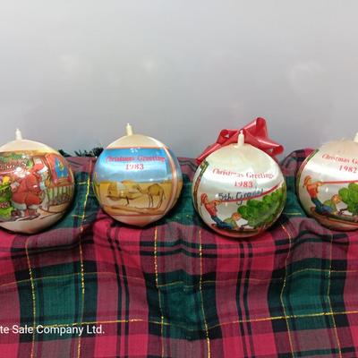 Four 1980's Christmas collectible ornaments - Baby's First