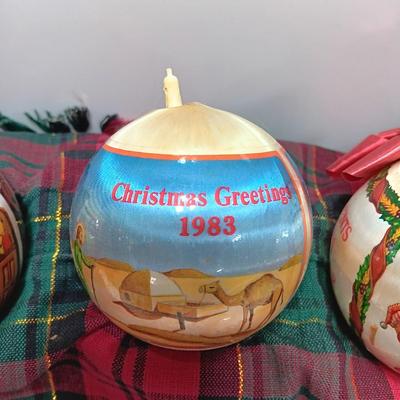 Four 1980's Christmas collectible ornaments - Baby's First