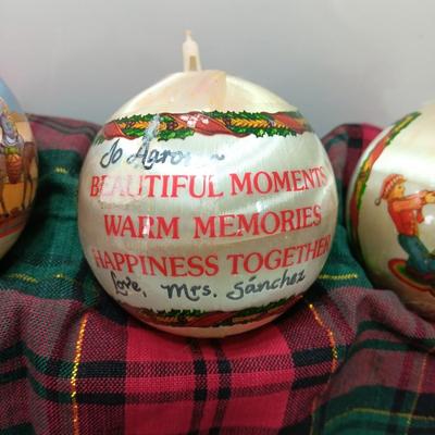 Four 1980's Christmas collectible ornaments - Baby's First
