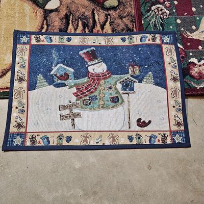 Large Collection of Christmas Pillows, Rugs, Mats, Quilts & More  (S1-JS)