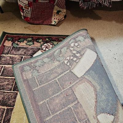 Large Collection of Christmas Pillows, Rugs, Mats, Quilts & More  (S1-JS)