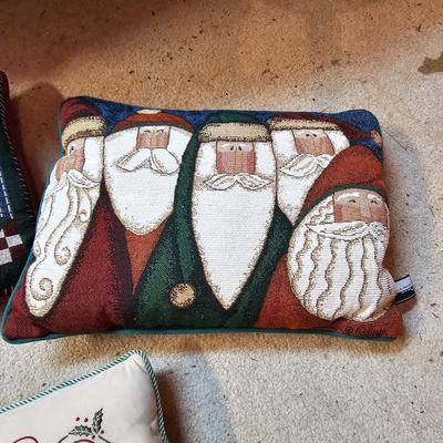 Large Collection of Christmas Pillows, Rugs, Mats, Quilts & More  (S1-JS)