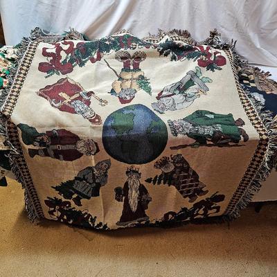 Large Collection of Christmas Pillows, Rugs, Mats, Quilts & More  (S1-JS)