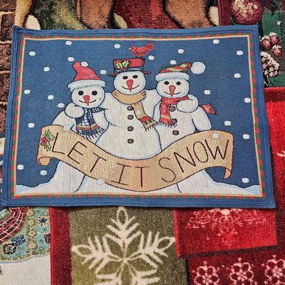 Large Collection of Christmas Pillows, Rugs, Mats, Quilts & More  (S1-JS)