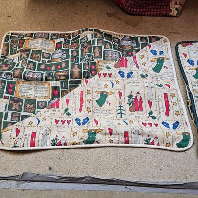 Large Collection of Christmas Pillows, Rugs, Mats, Quilts & More  (S1-JS)