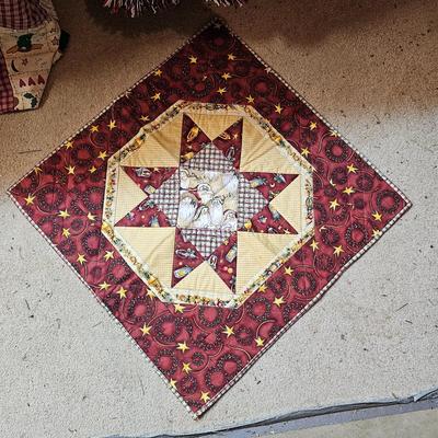 Large Collection of Christmas Pillows, Rugs, Mats, Quilts & More  (S1-JS)