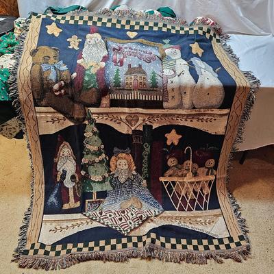 Large Collection of Christmas Pillows, Rugs, Mats, Quilts & More  (S1-JS)