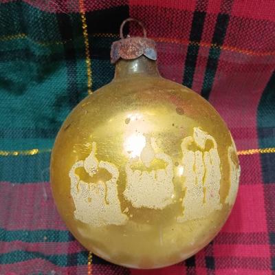 yellow glass Shiny Brite & Western Germany Glass Christmas ornaments