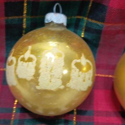 yellow glass Shiny Brite & Western Germany Glass Christmas ornaments