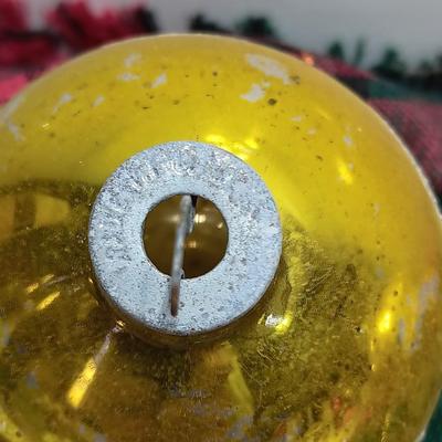 yellow glass Shiny Brite & Western Germany Glass Christmas ornaments