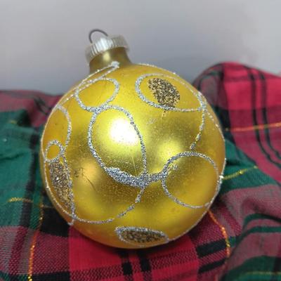 yellow glass Shiny Brite & Western Germany Glass Christmas ornaments