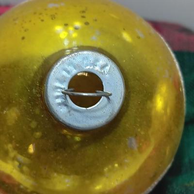 yellow glass Shiny Brite & Western Germany Glass Christmas ornaments