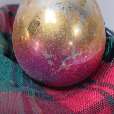 Four vintage multi- colored Christmas ornaments Shiny Brite
