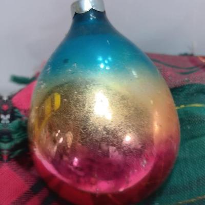 Four vintage multi- colored Christmas ornaments Shiny Brite