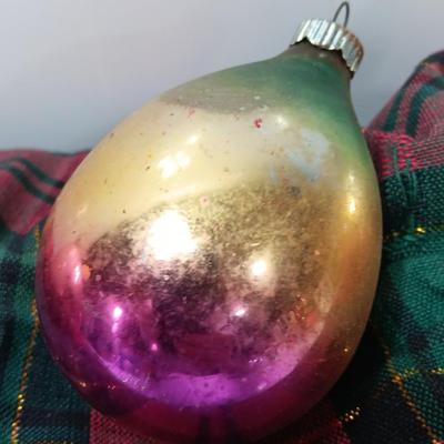 Four vintage multi- colored Christmas ornaments Shiny Brite