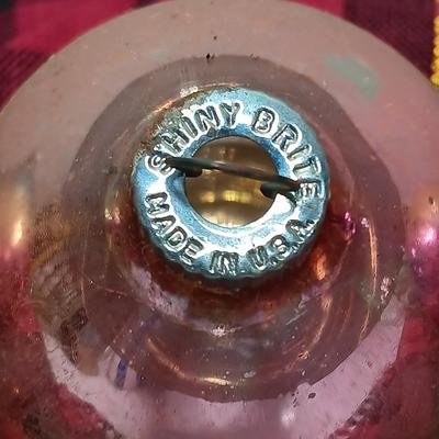 Four vintage multi- colored Christmas ornaments Shiny Brite