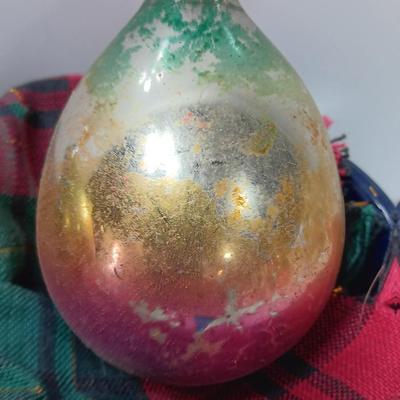 Four vintage multi- colored Christmas ornaments Shiny Brite