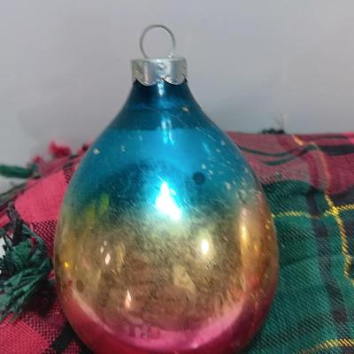 Four vintage multi- colored Christmas ornaments Shiny Brite
