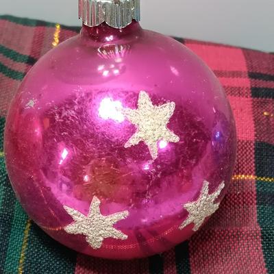 Three Vintage Shiny Brite Ornaments with Stars and Planets