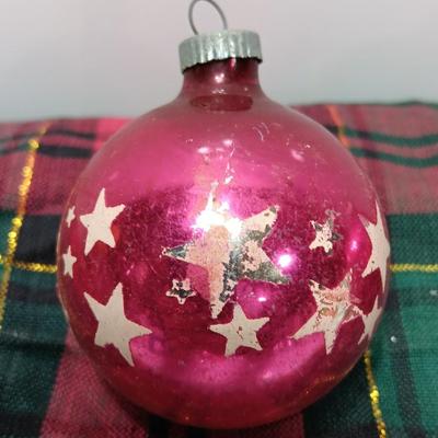 Three Vintage Shiny Brite Ornaments with Stars and Planets