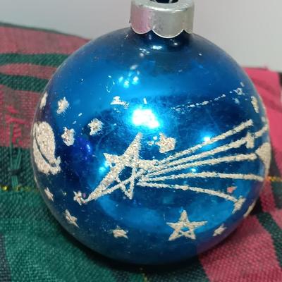 Three Vintage Shiny Brite Ornaments with Stars and Planets