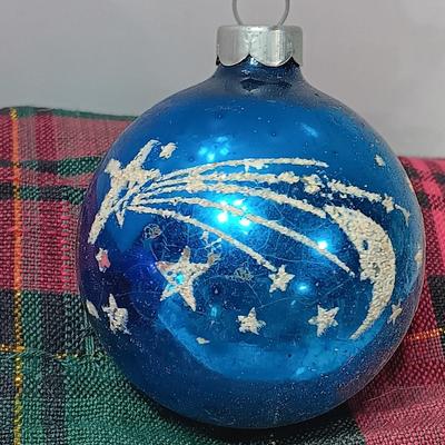 Three Vintage Shiny Brite Ornaments with Stars and Planets