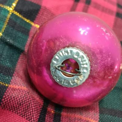 Vintage Shiny Brite ornaments with stripes