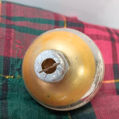 Vintage Shiny Brite ornaments with stripes