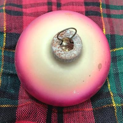 Four multicolored Shiny Brite Glass ornaments