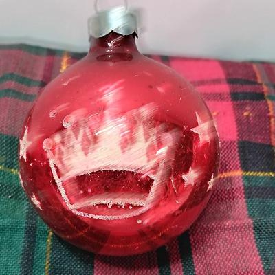 Four Vintage Christmas ornaments - Shiny Brite Silent night and others