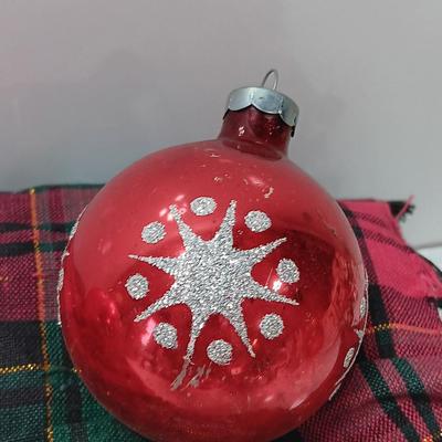 Four Vintage Christmas ornaments - Shiny Brite Silent night and others